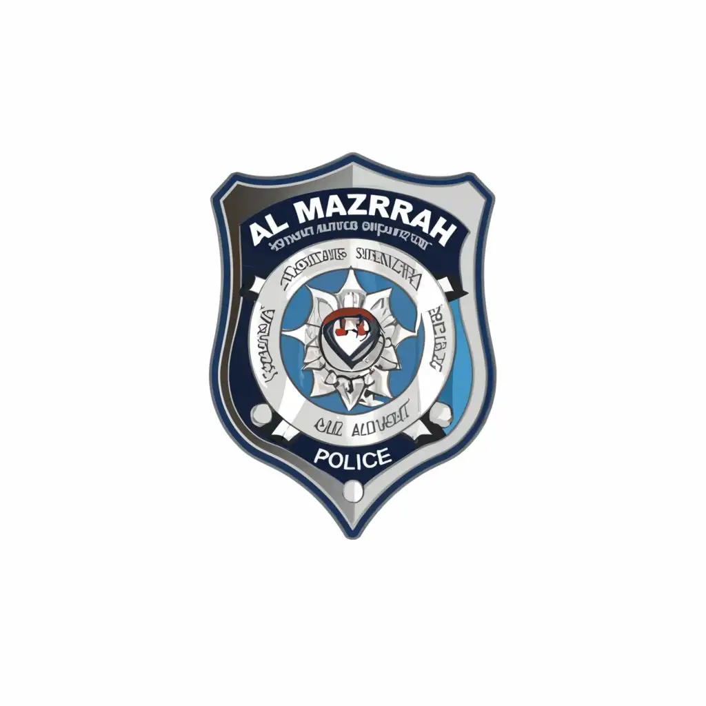 a logo design,with the text "AL Mazrah Police Dept", main symbol:Police,Moderate,clear background