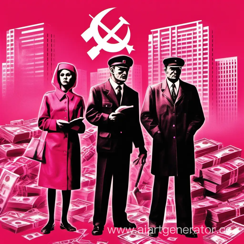 USSR-Era-Citizens-in-Black-Pink-Themed-Outfits-Amid-Economic-Struggles