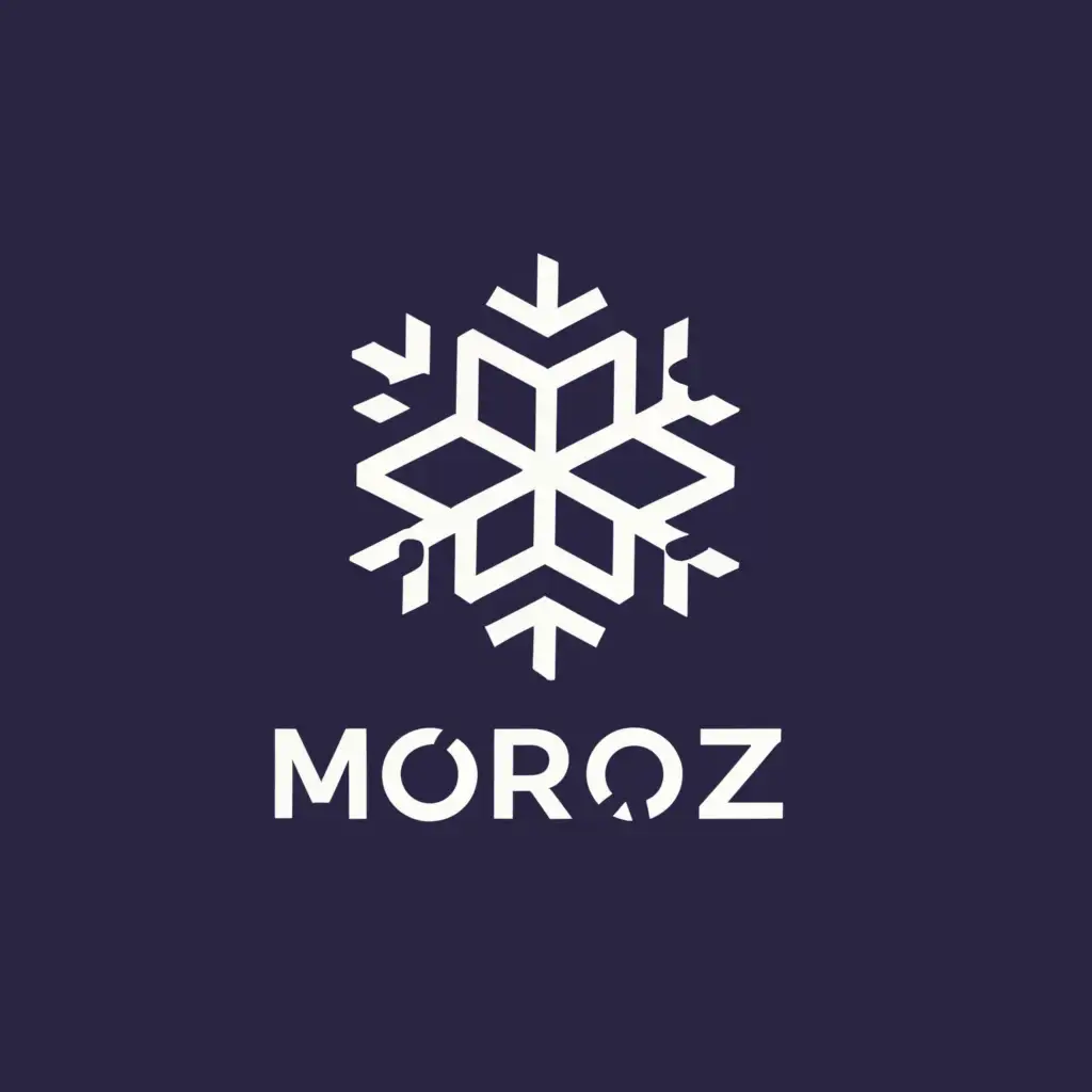 a logo design,with the text "MOROZ", main symbol:SNOWFLAKE ICE,Moderate,clear background