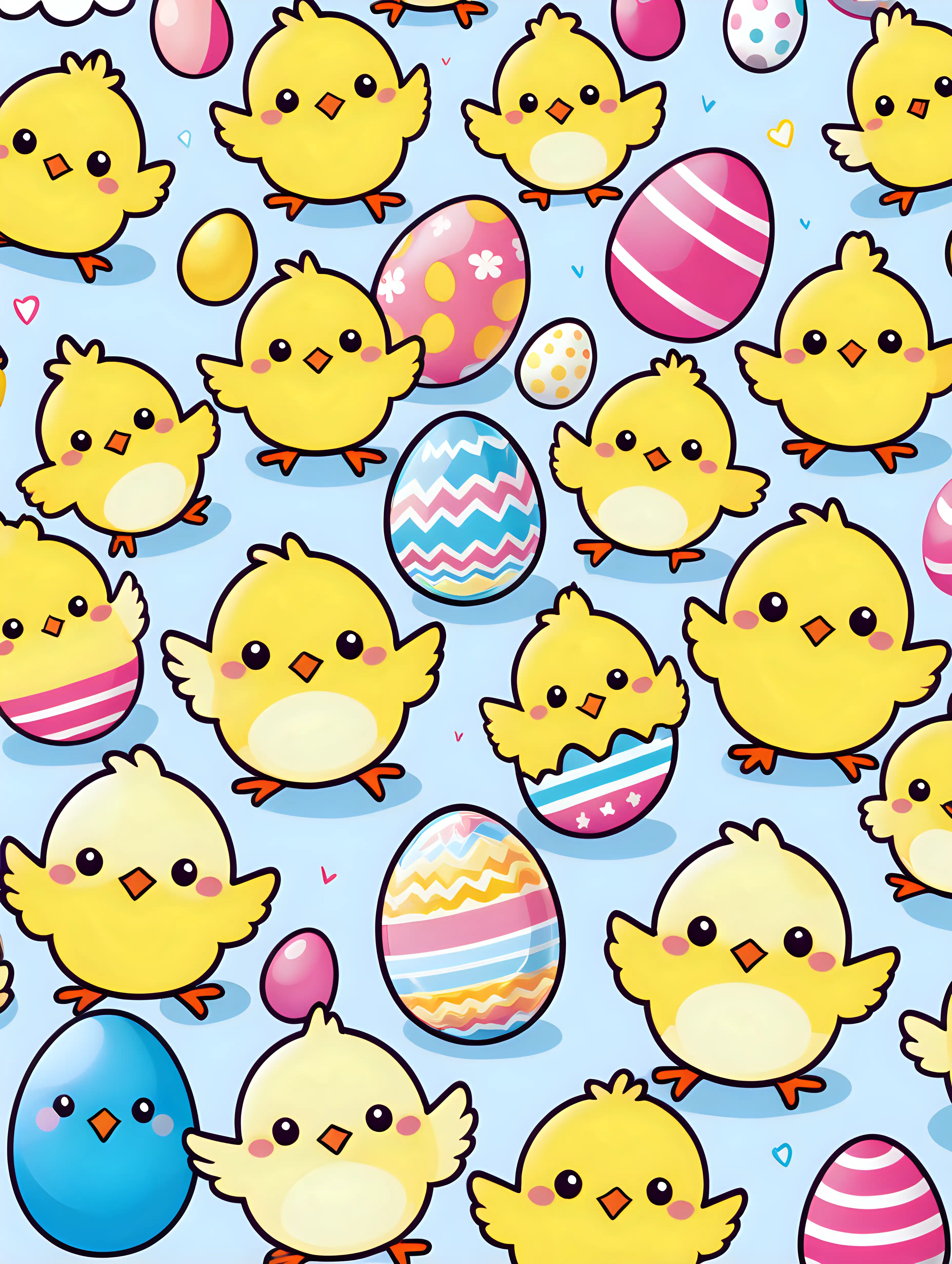 Adorable Easter Baby Chicks in Vibrant Vector Art