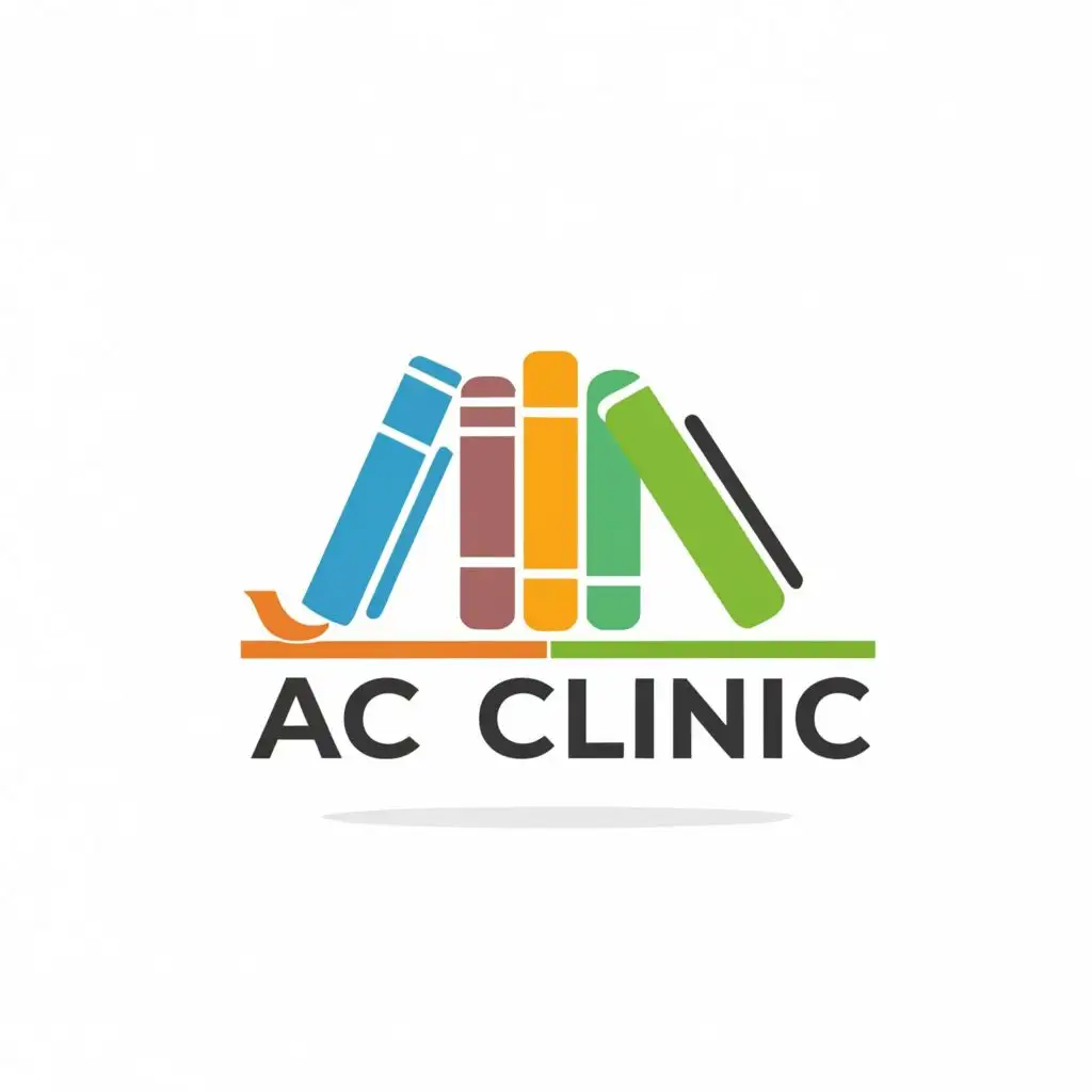 logo, books, with the text "AC Clinic", typography, be used in Education industry