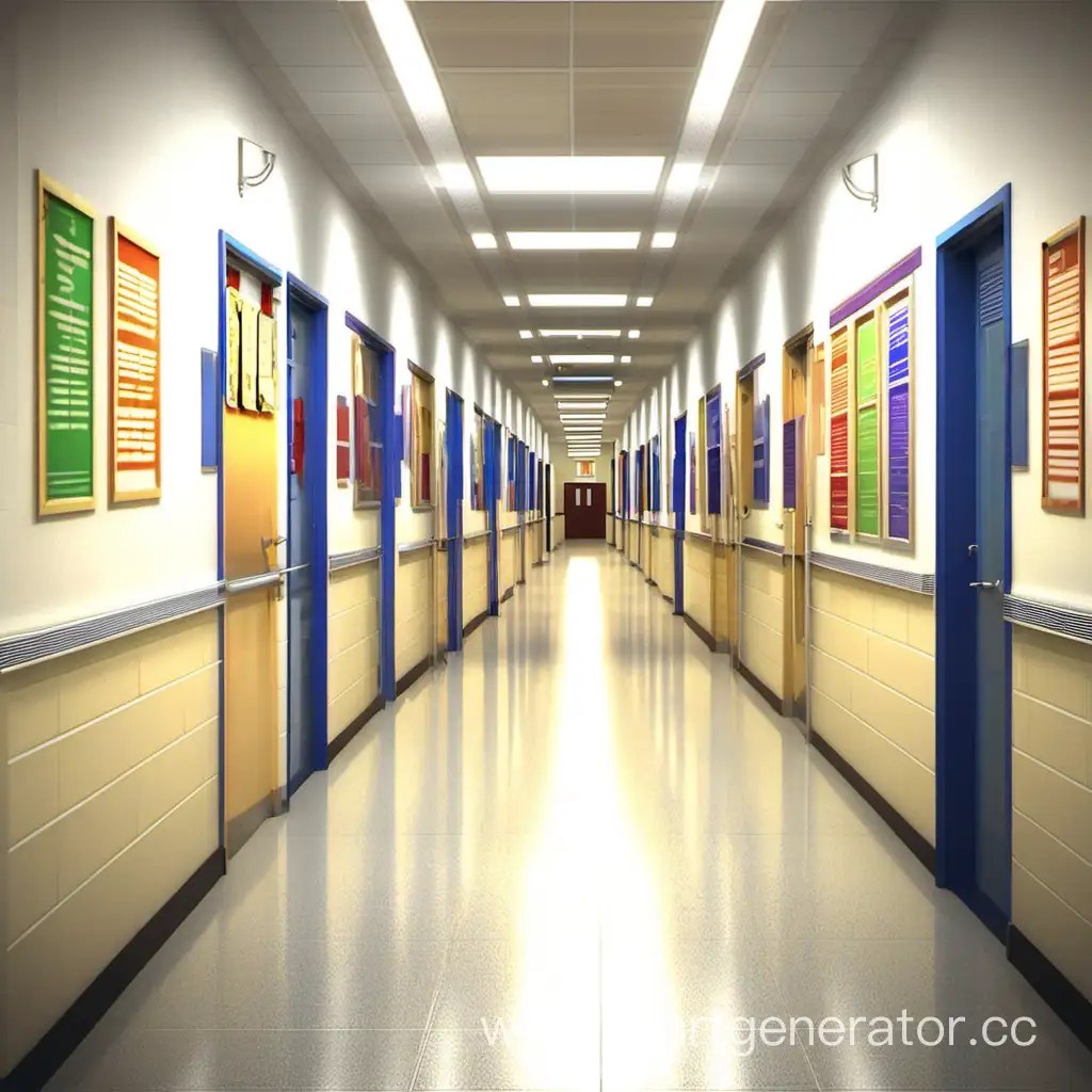 Bright-School-Corridor-with-Students-Passing-By