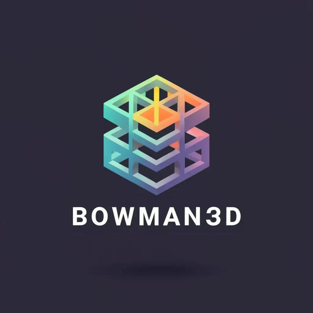 a logo design,with the text "Bowman3D", main symbol:3D printing,Moderate,clear background