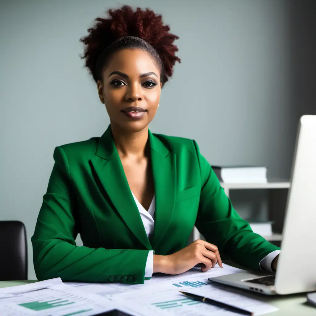 african american women, green, accountant
