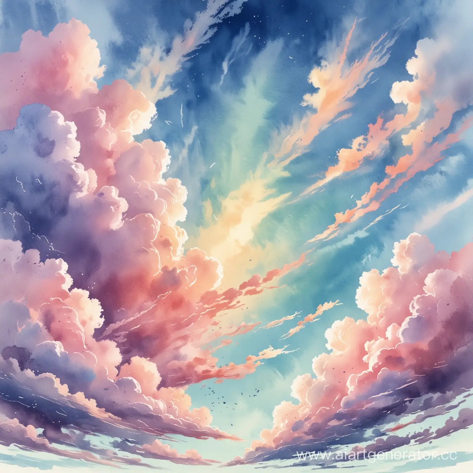 Vibrant-Watercolor-Cloudscape