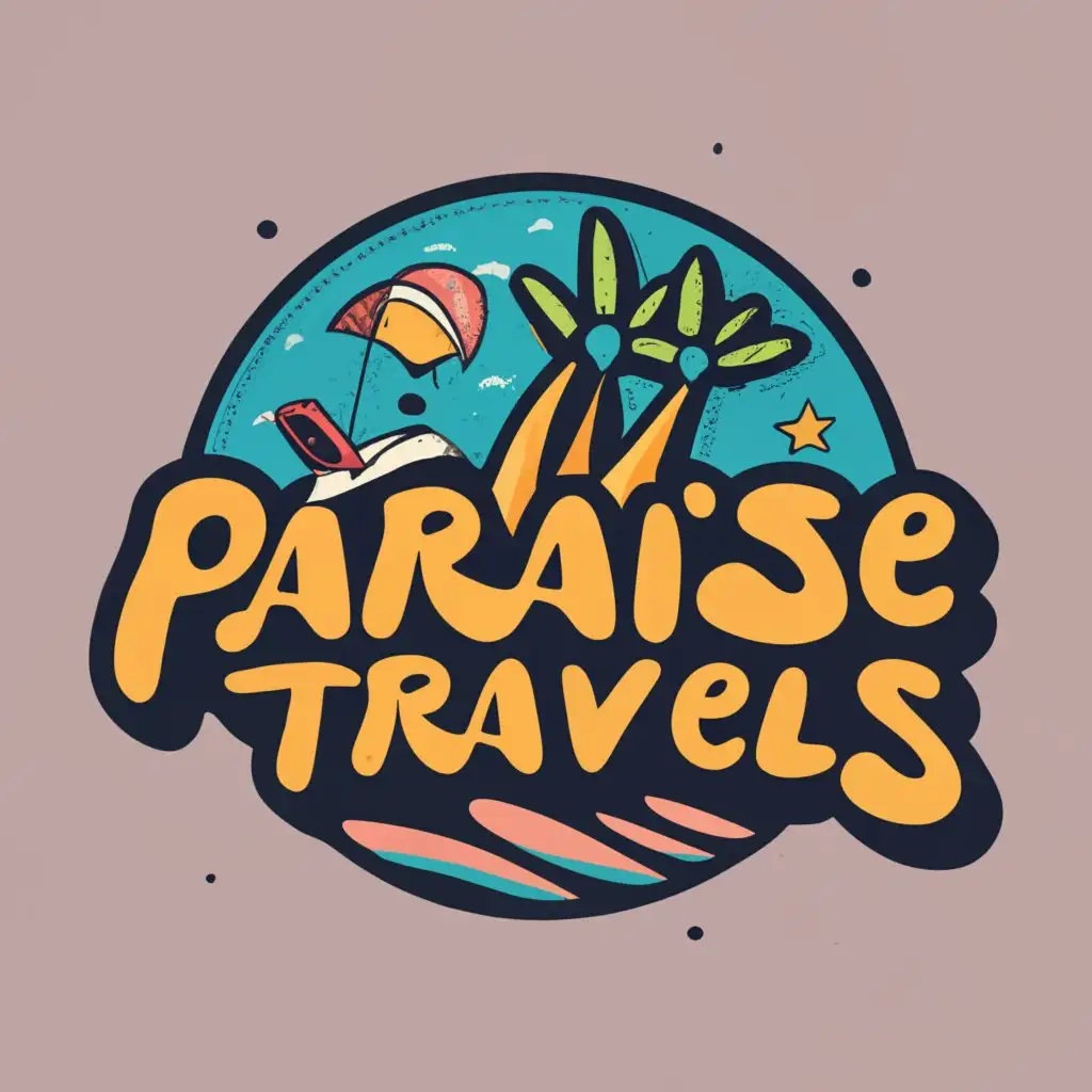 LOGO-Design-For-Paradise-Travels-Vibrant-Circles-and-Typography-in-Travel-Industry