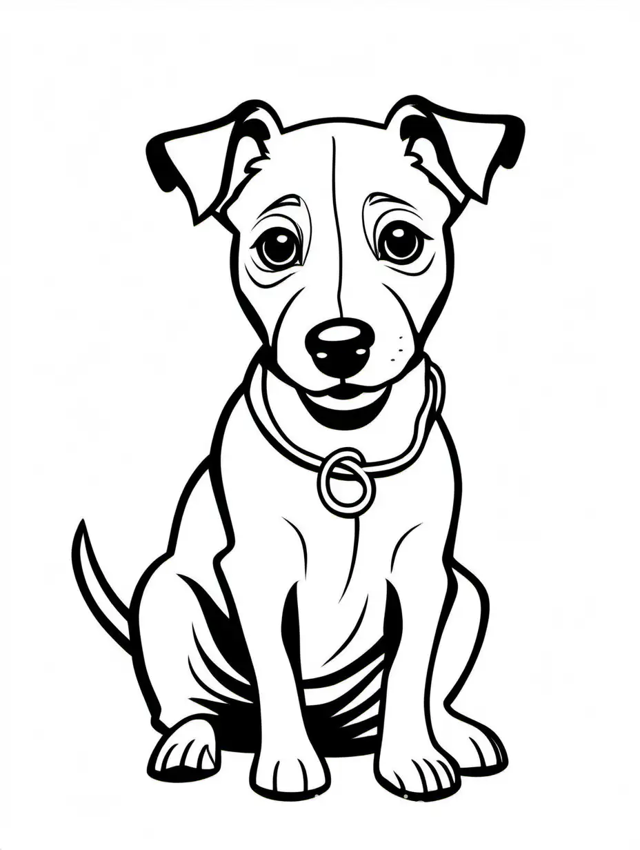 a sitting happy baby jack Russell terrier, isolated on a solid white background, Coloring Page, black and white, line art, white background, Simplicity, Ample White Space. The background of the coloring page is plain white to make it easy for young children to color within the lines. The outlines of all the subjects are easy to distinguish, making it simple for kids to color without too much difficulty., Coloring Page, black and white, line art, white background, Simplicity, Ample White Space. The background of the coloring page is plain white to make it easy for young children to color within the lines. The outlines of all the subjects are easy to distinguish, making it simple for kids to color without too much difficulty