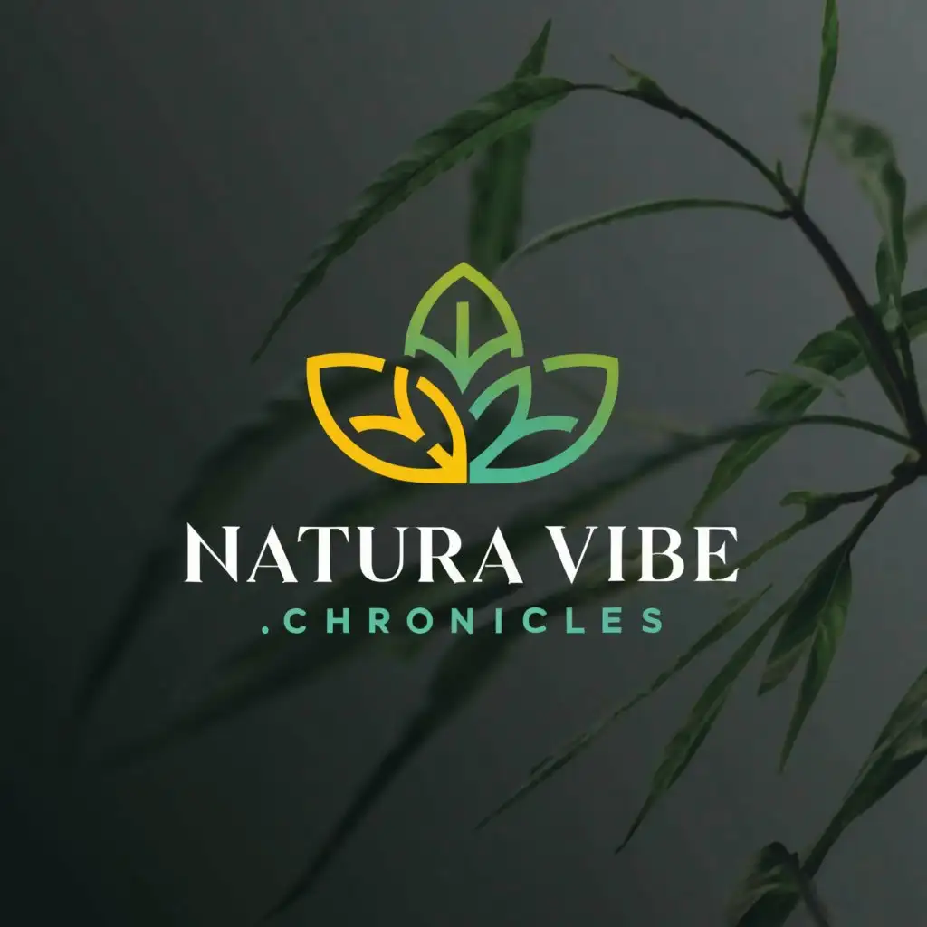 a logo design,with the text "Natura Vibe Chronicles", main symbol:leaves, melody,Moderate,be used in Travel industry,clear background