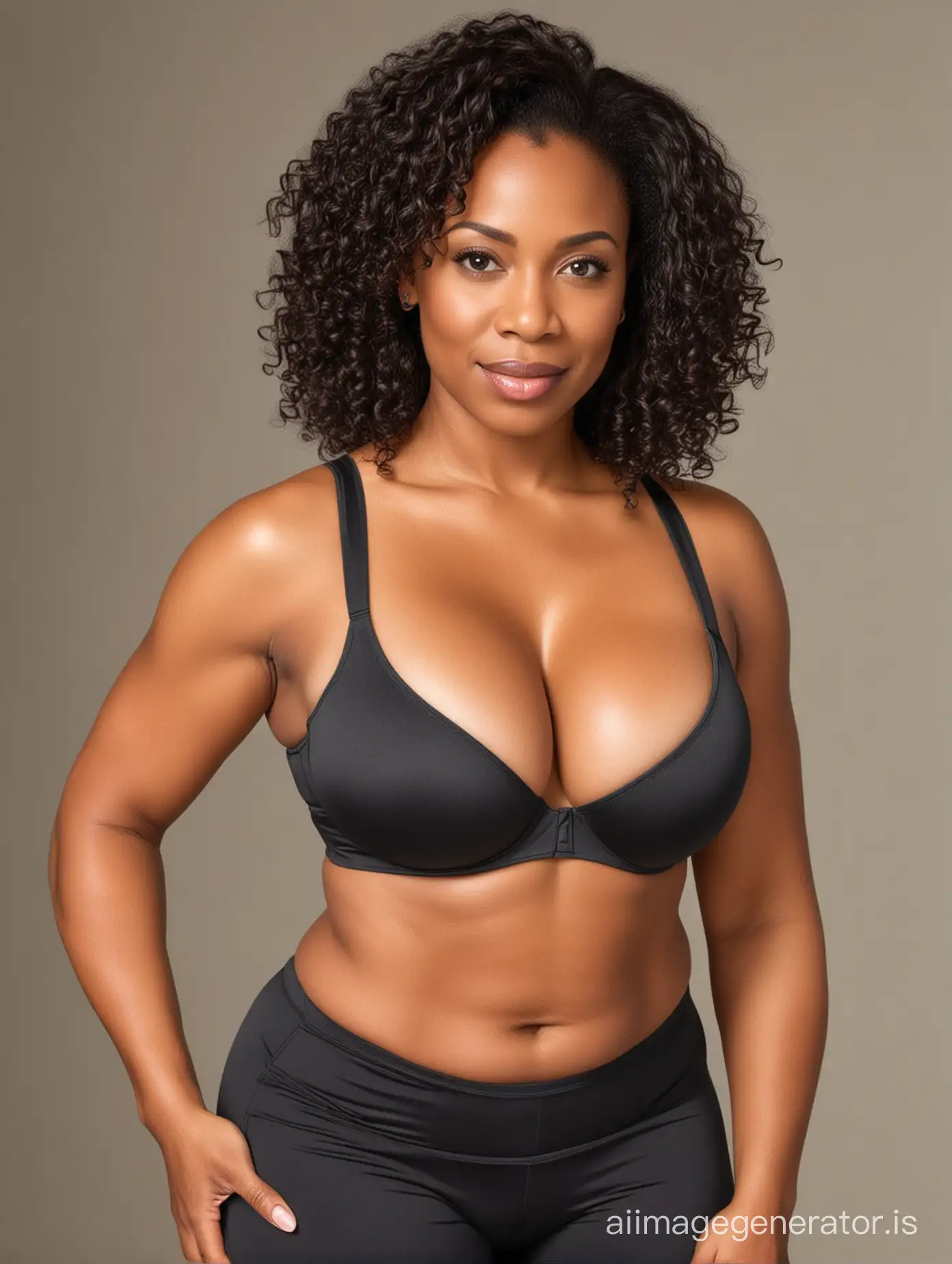 Black woman mature in push up bra big hips