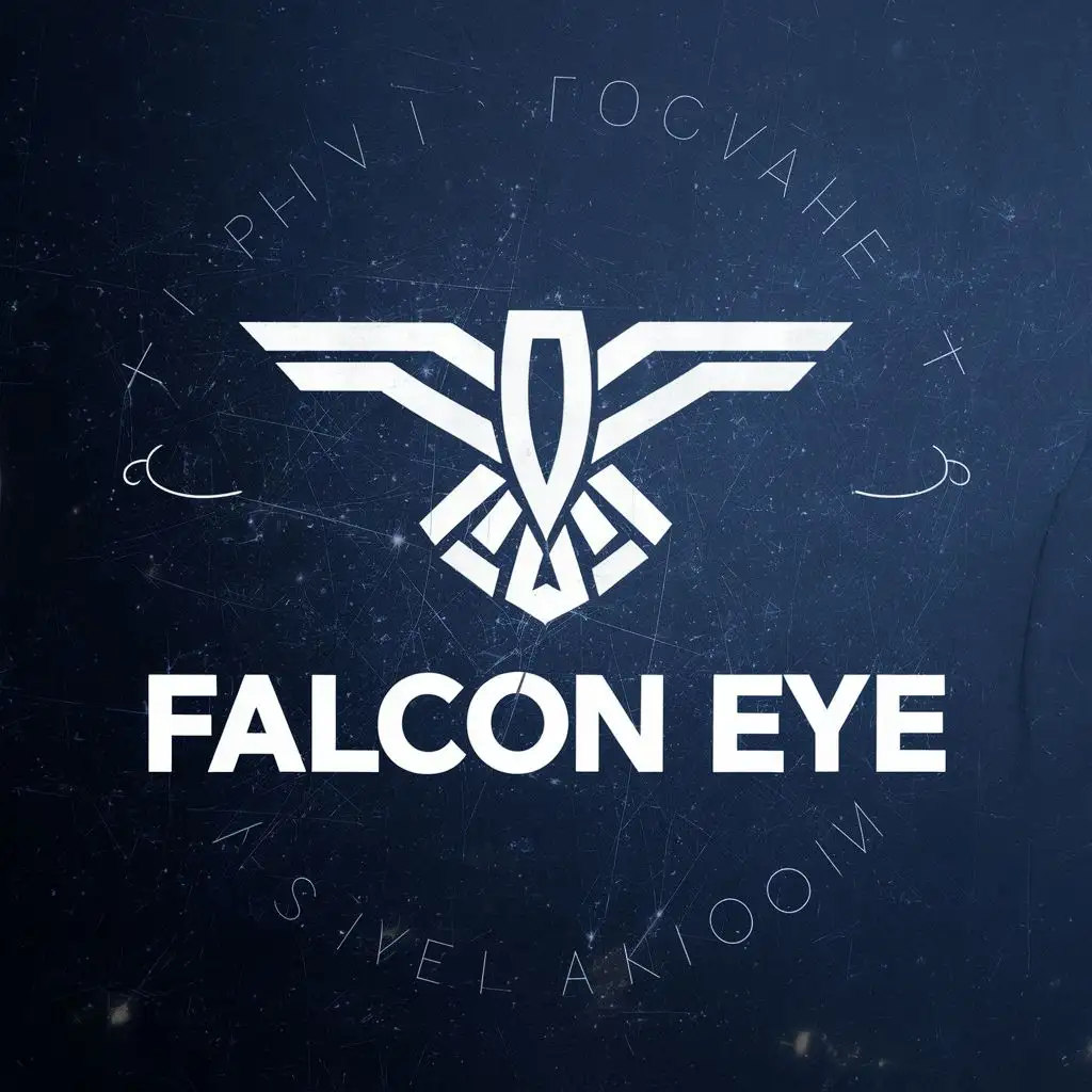 logo, DRONE and FALCON, with the text "FALCON EYE", typography