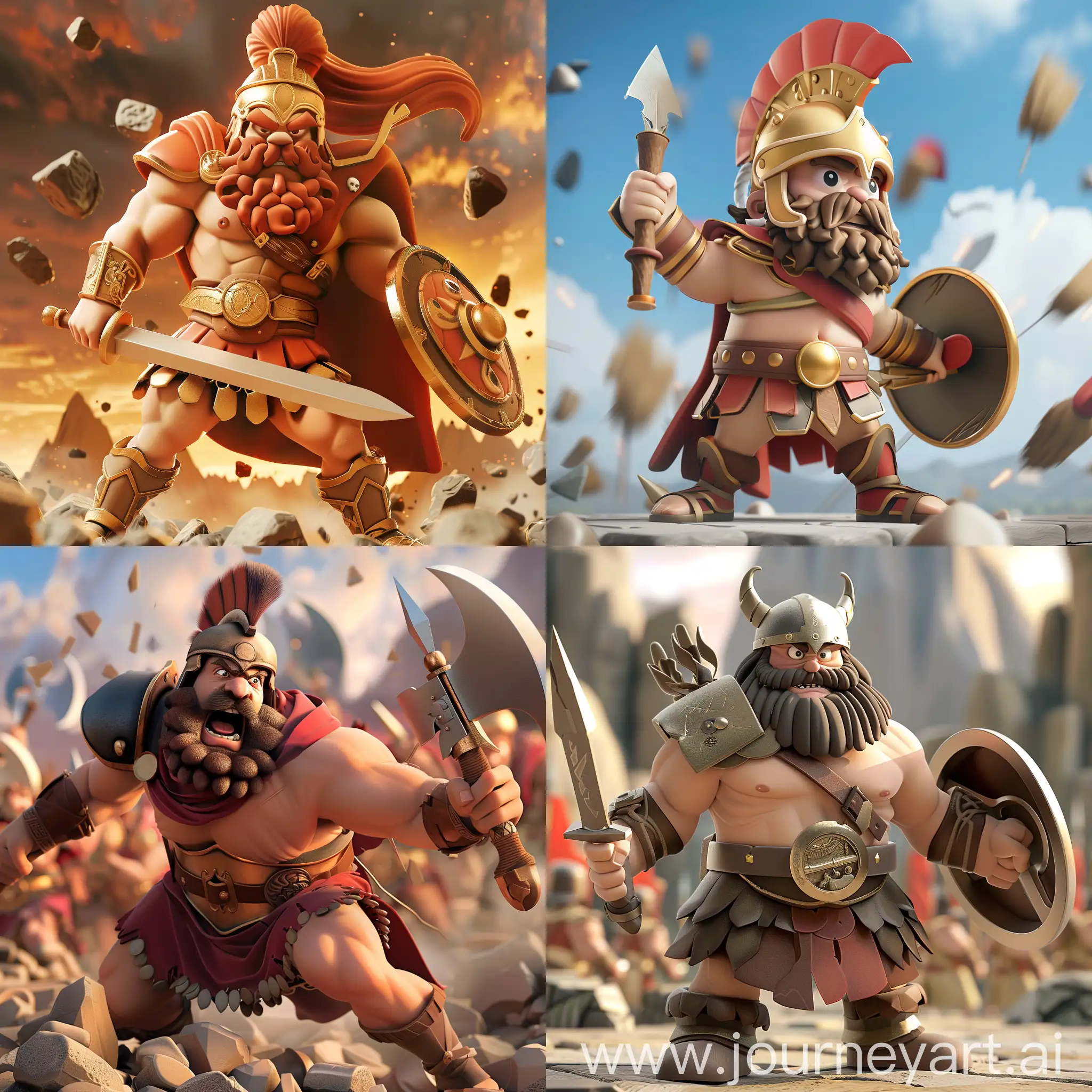 Epic-Clash-of-3D-Cartoon-God-of-War-in-Battle