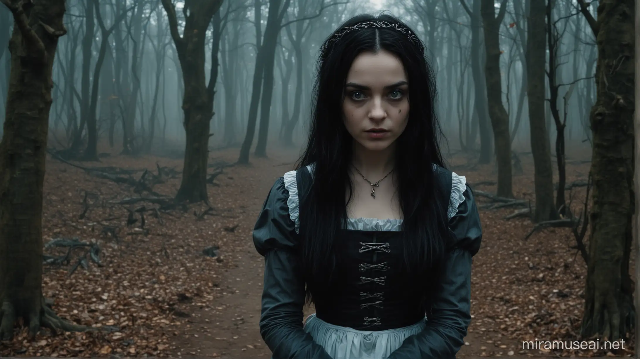 Alice in Wonderland, darkness, Blair witch, Middle Ages, fantasy, black hair