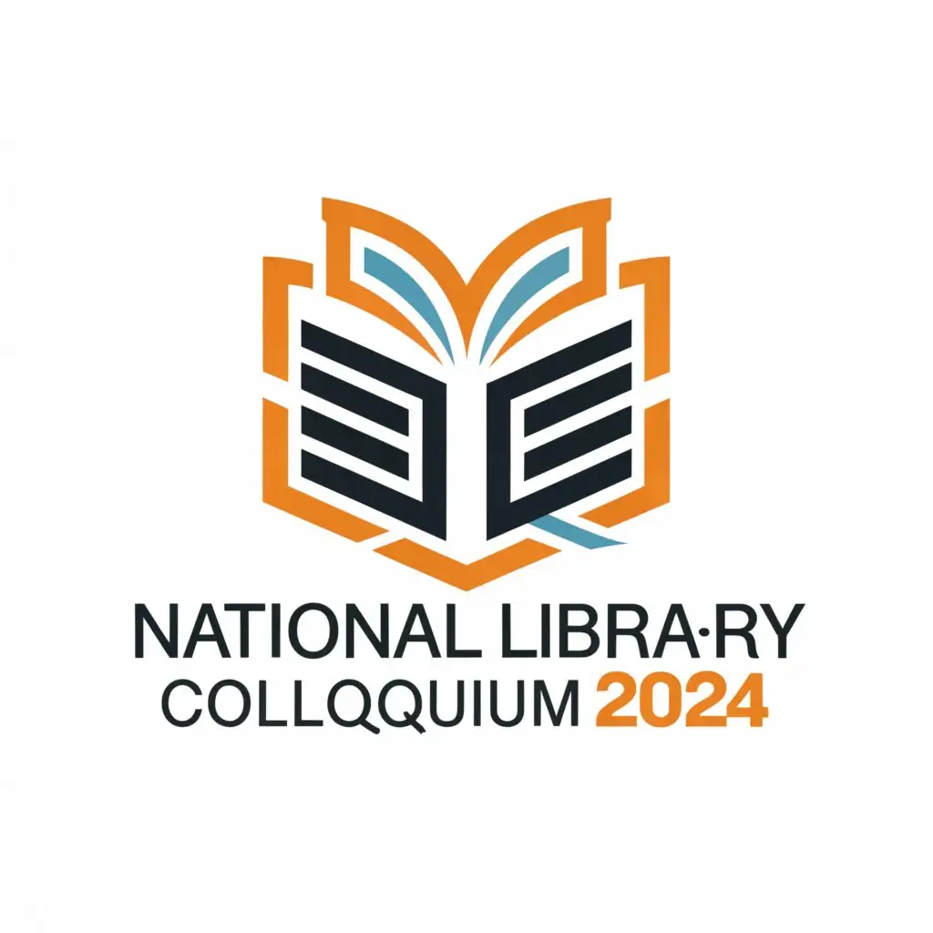 a logo design,with the text 'National Library Colloquium 2024', main symbol:Digital Library,Minimalistic,be used in Education industry,clear background