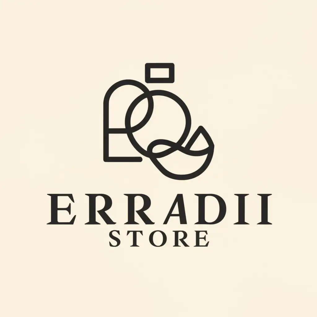 a logo design,with the text "Erradi store  ", main symbol:Parfum  ,Moderate,be used in Events industry,clear background