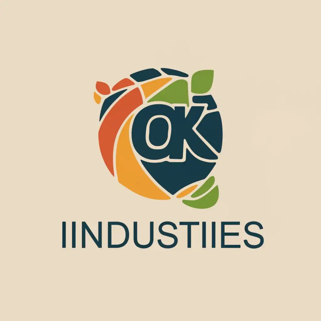 a logo design,with the text "OK Industries", main symbol:World,Moderate,clear background