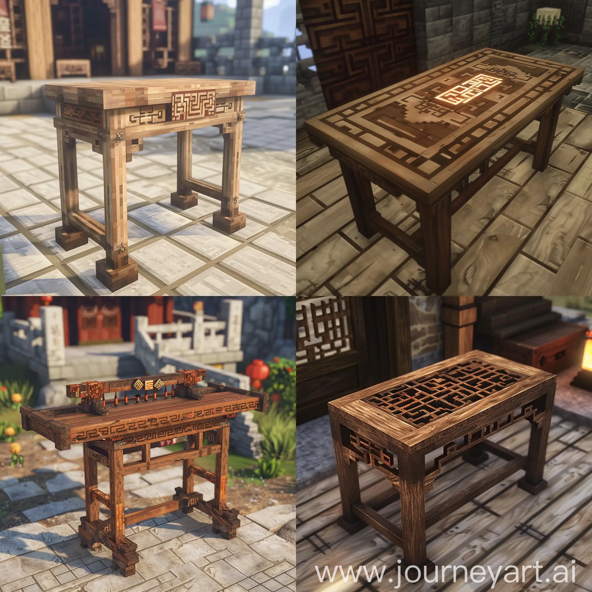 Traditional-Chinese-Fletching-Table-in-Minecraft-Setting