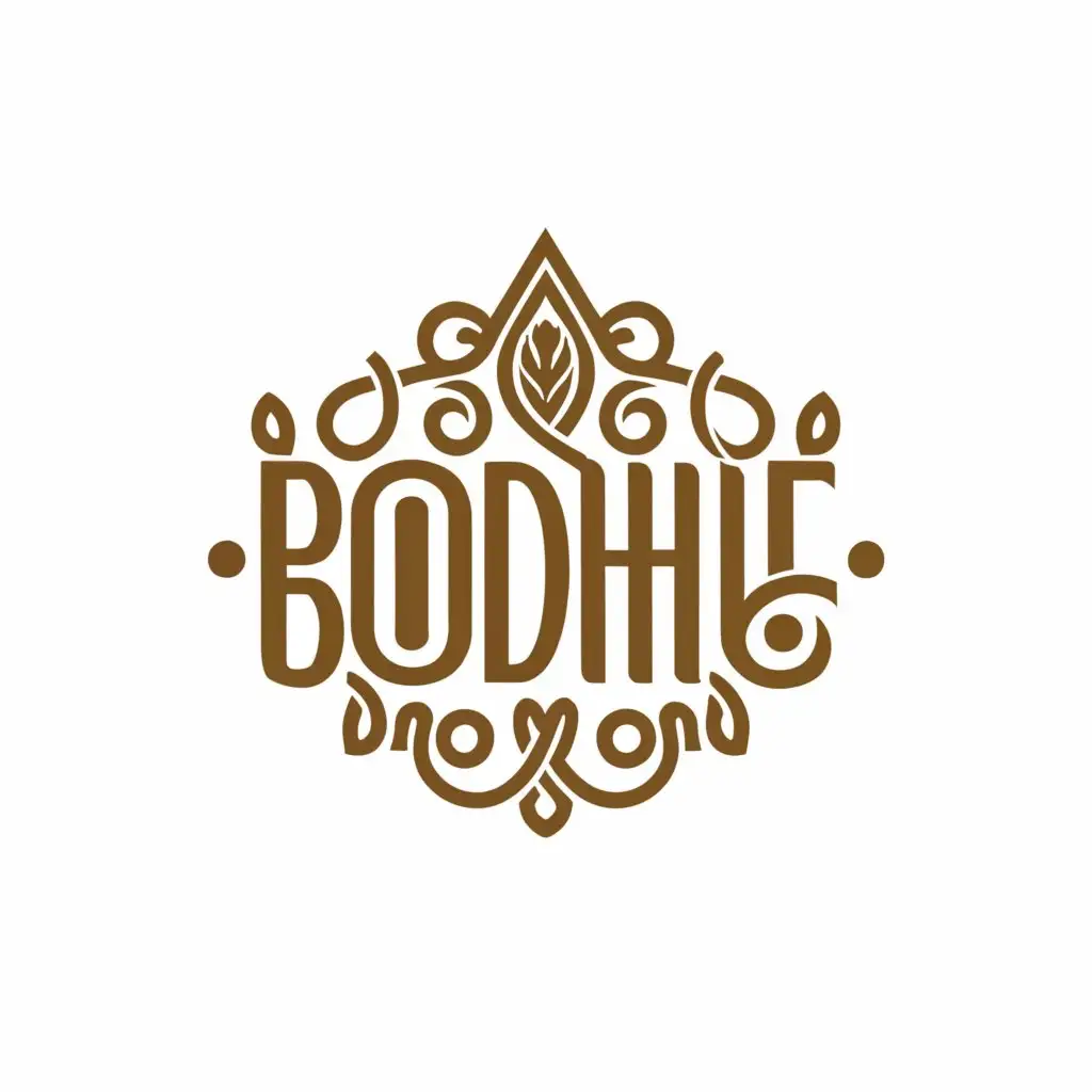 a logo design,with the text "Bodhí", main symbol:Calligraphy indian,complex,be used in Religious industry,clear background