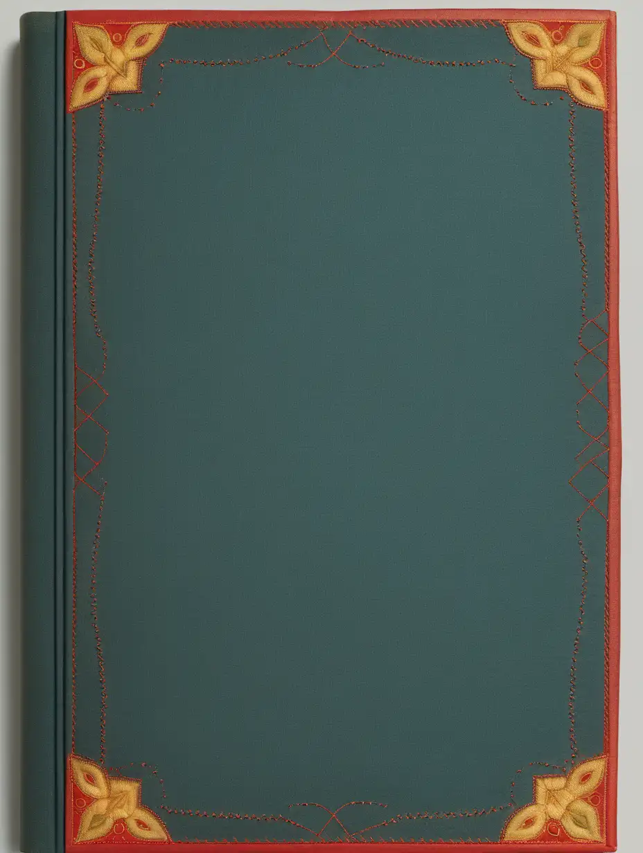 Subtle Border Colored Book Cover with Embroidery Reference