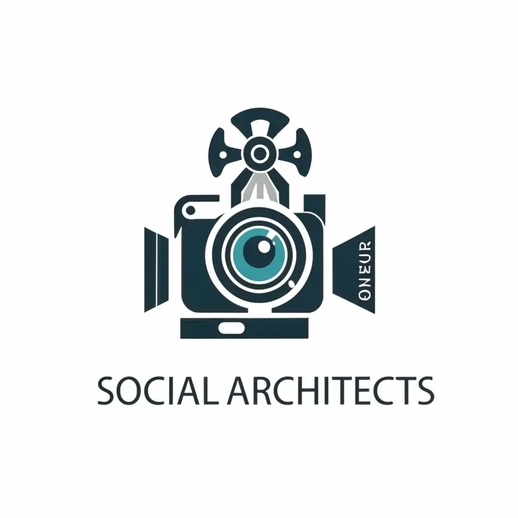 logo, camera, with the text "social architects", typography, be used in Entertainment industry
