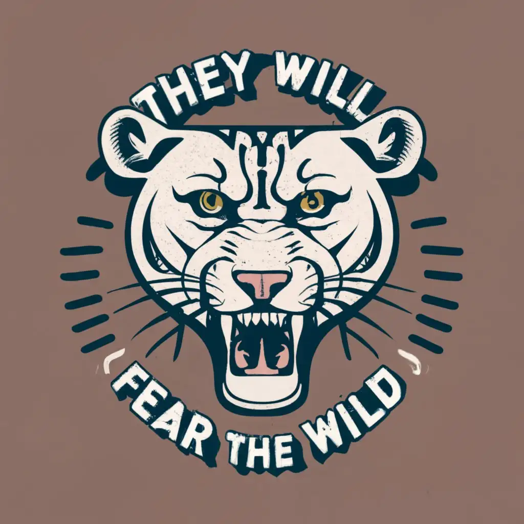 logo, A panther, with the text "They will fear the wild", typography