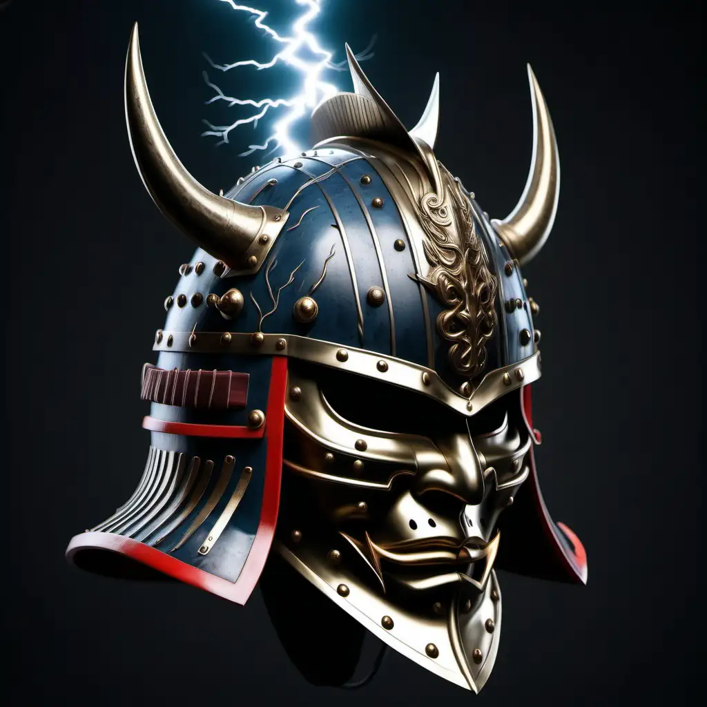 Realistic FullSize Samurai Medieval Helmet with Lightning