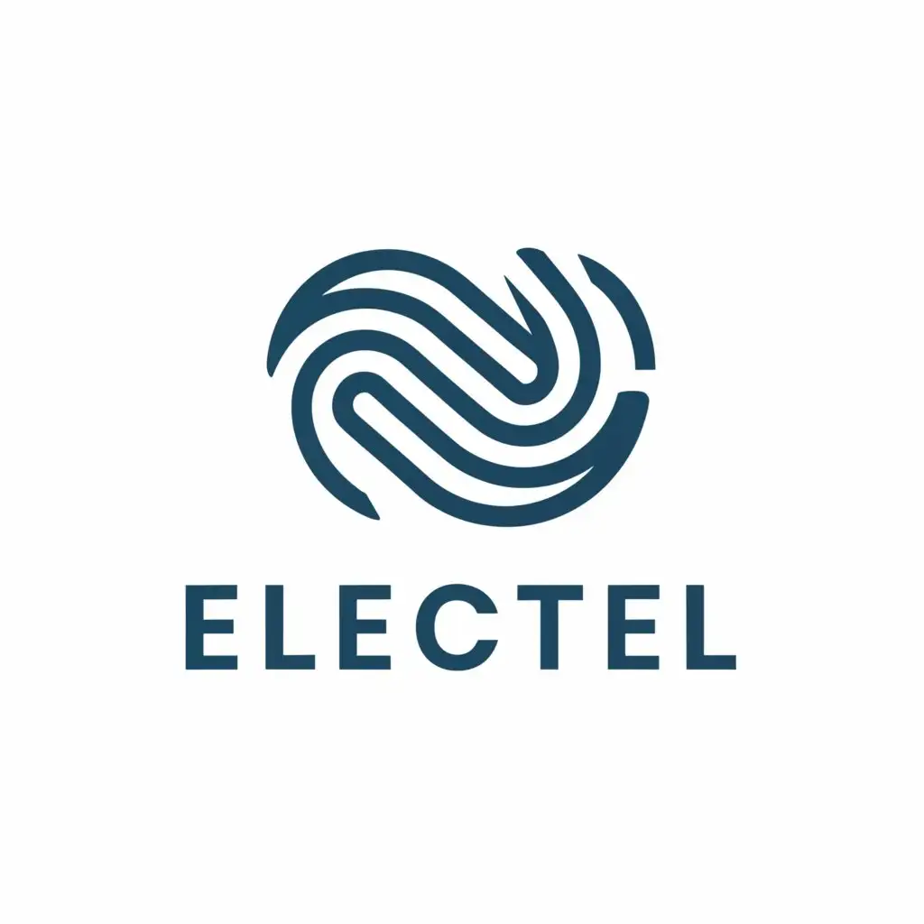 a logo design,with the text "Electel", main symbol:waves,Moderate,clear background