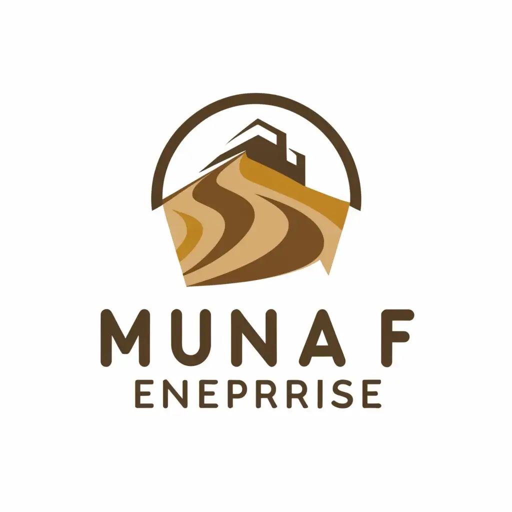 a logo design,with the text "MUNAF ENTERPRISE", main symbol:SAND,Moderate,be used in Construction industry,clear background