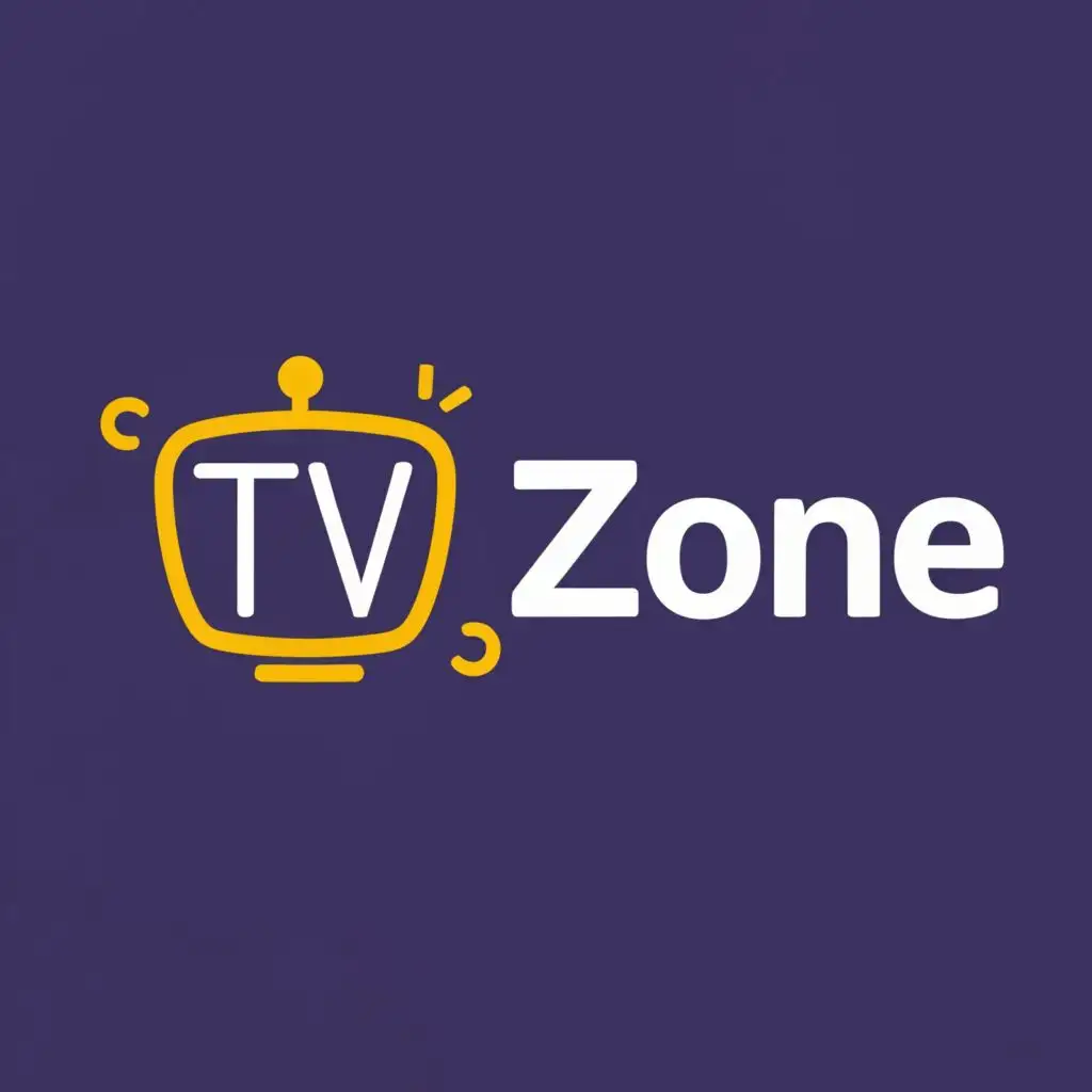 logo, OTT PLATFORM, with the text "TVZONE", typography, be used in Internet industry