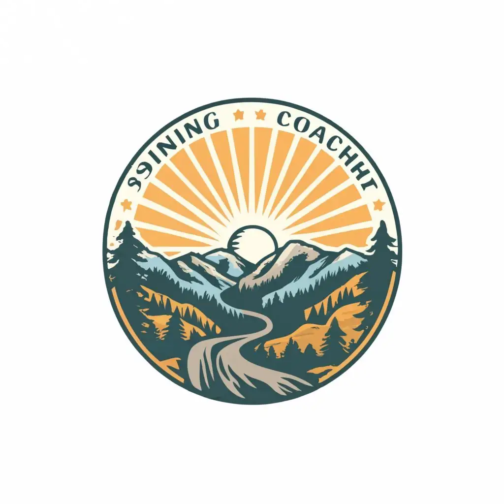 LOGO-Design-for-Shining-Valley-Coaching-Serene-Mountain-Path-Leading-to-Sun-Rays-with-Elegant-Typography