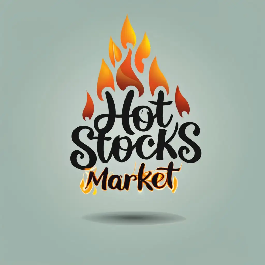 logo, Fire, with the text "Hot stocks market", typography, be used in Retail industry