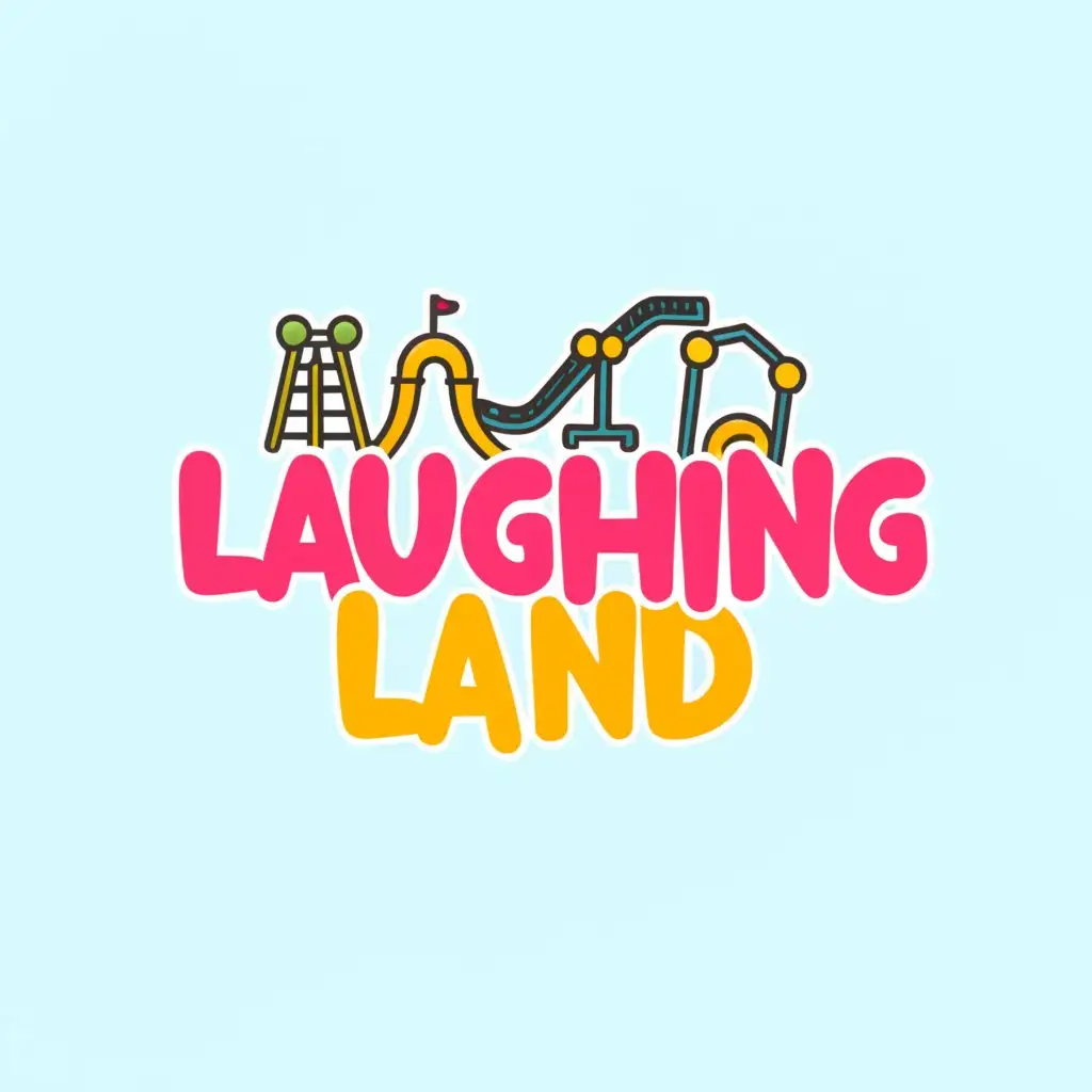 a logo design,with the text "laughing land", main symbol:kids playground,Moderate,be used in Events industry,clear background