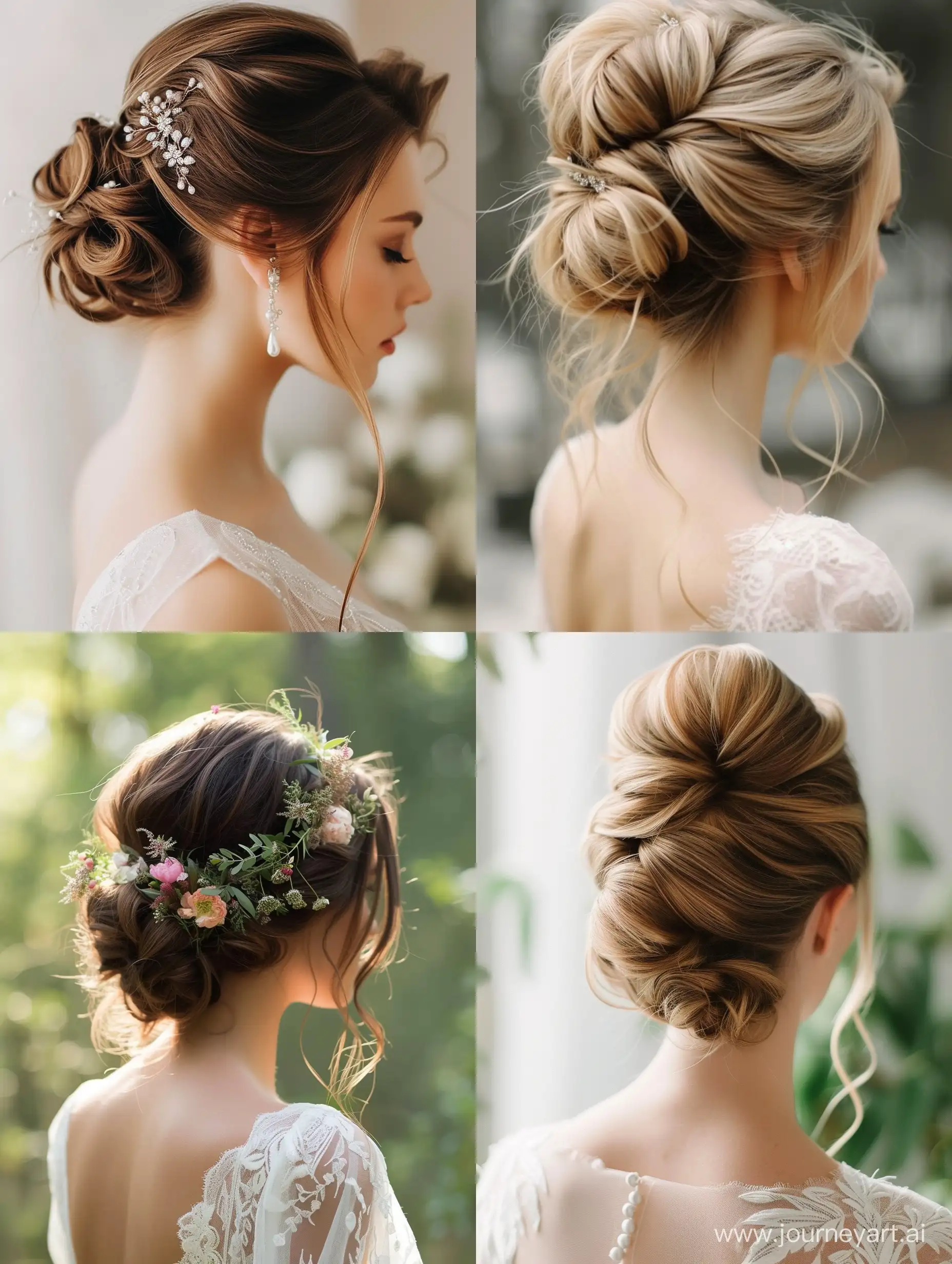 spring wedding hairstyles for long hair bun for women 2024