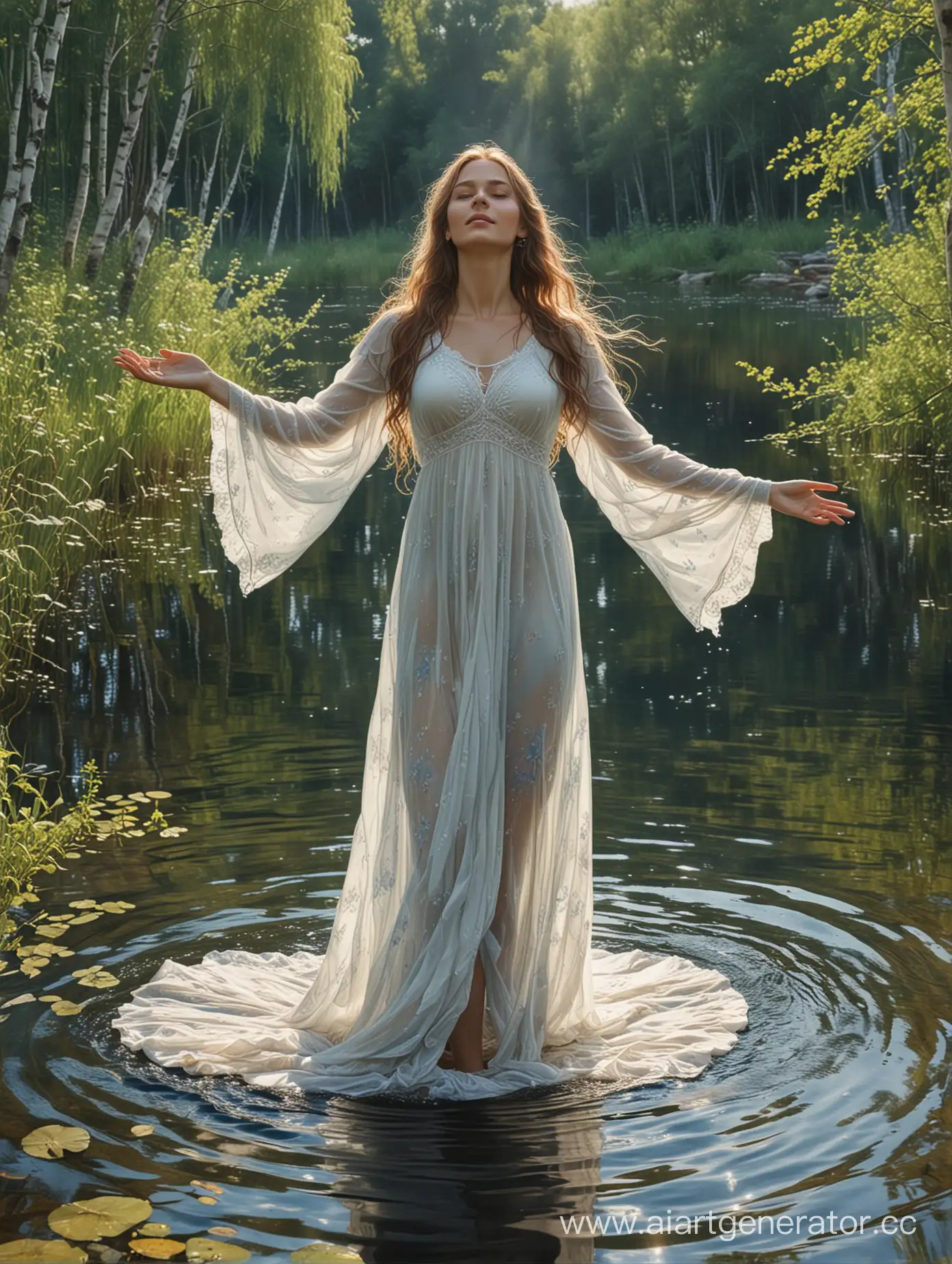 Watercolor-Slavic-Goddess-of-Water-in-Detailed-Elegance