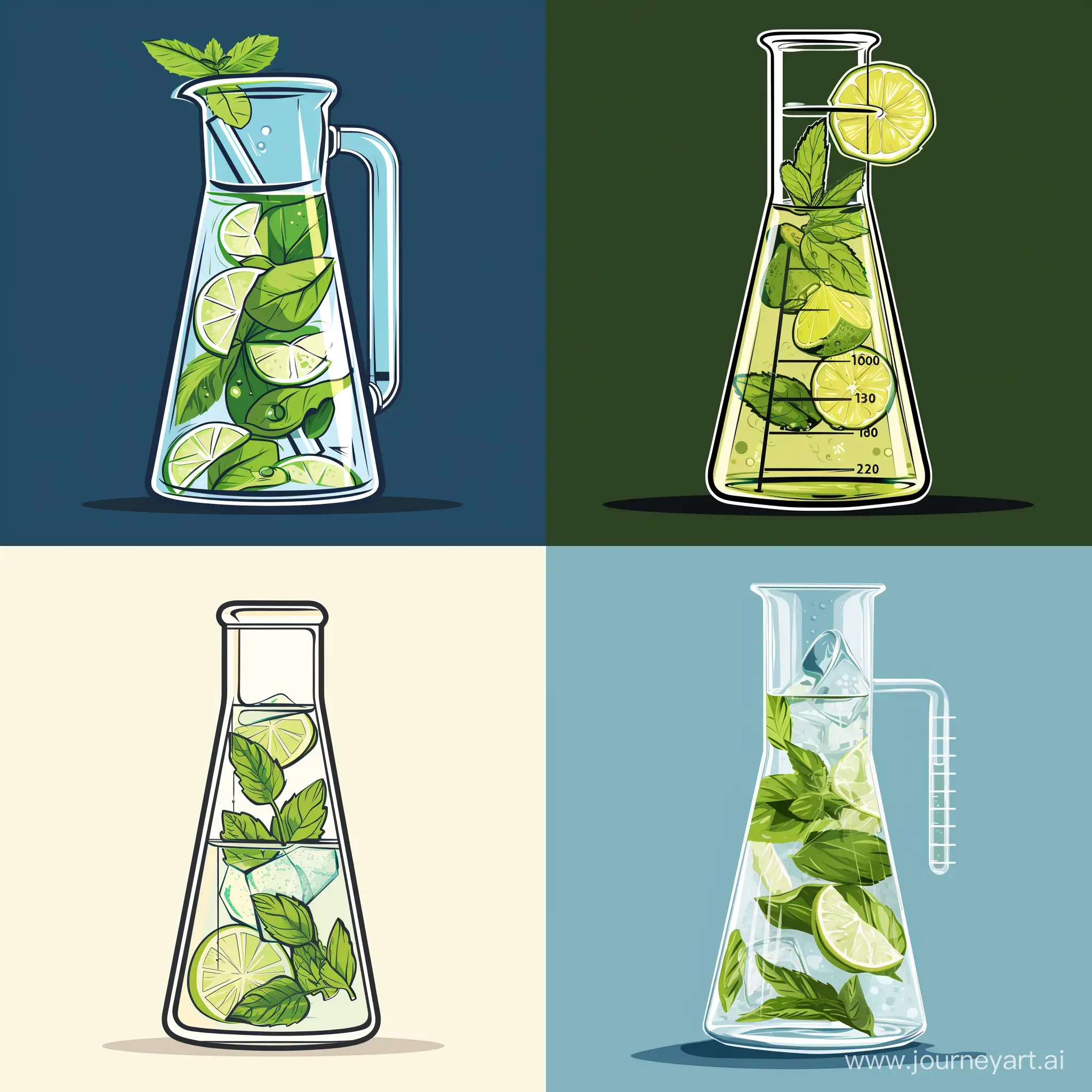 Vector-Mojito-in-Chemical-Flask-Art