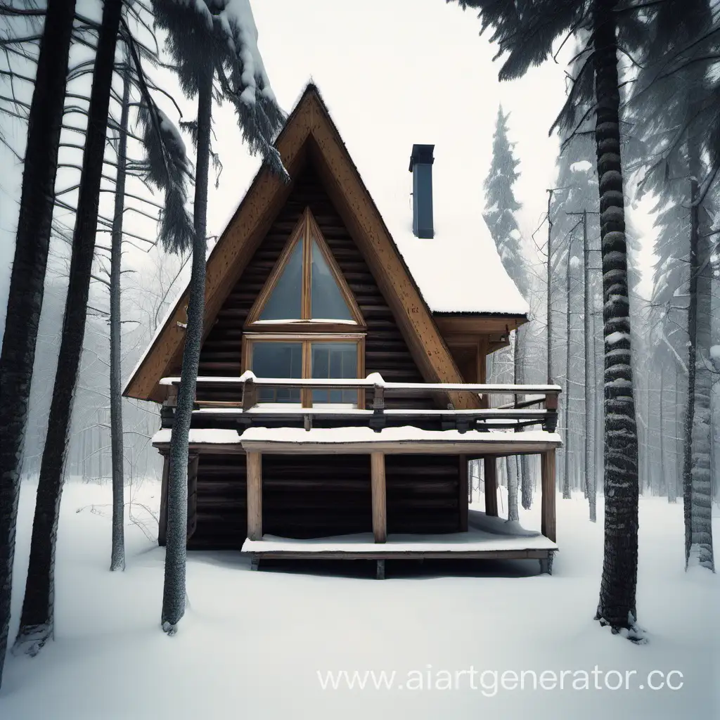Handcrafted-Spruce-Cabin-in-the-Enchanted-Winter-Forest