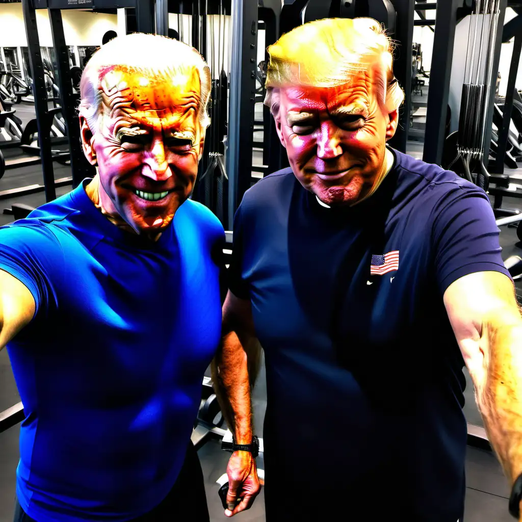 Political Rivals United in Fitness Biden and Trumps Gym Workout