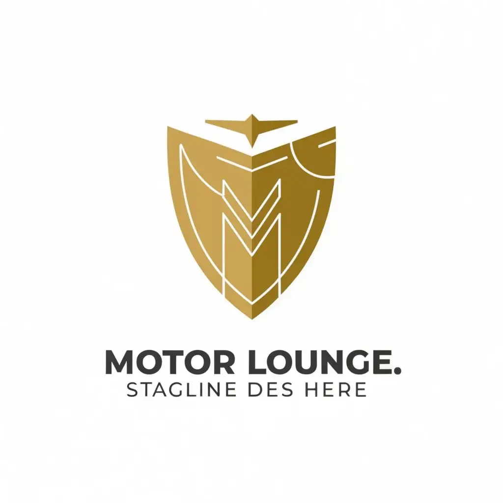 LOGO-Design-For-Motor-Lounge-Sleek-Gold-Shield-with-Abstract-M-and-Lines-for-Automotive-Industry
