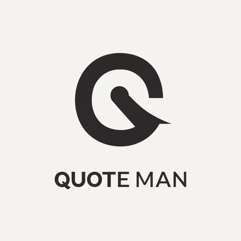 a logo design,with the text "Quote Man", main symbol:Q,Minimalistic,be used in Entertainment industry,clear background