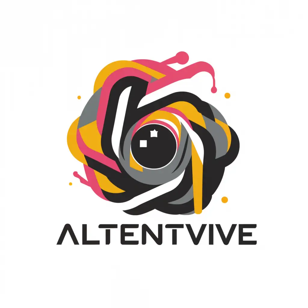 a logo design,with the text "Alternative", main symbol:camera,complex,be used in Entertainment industry,clear background