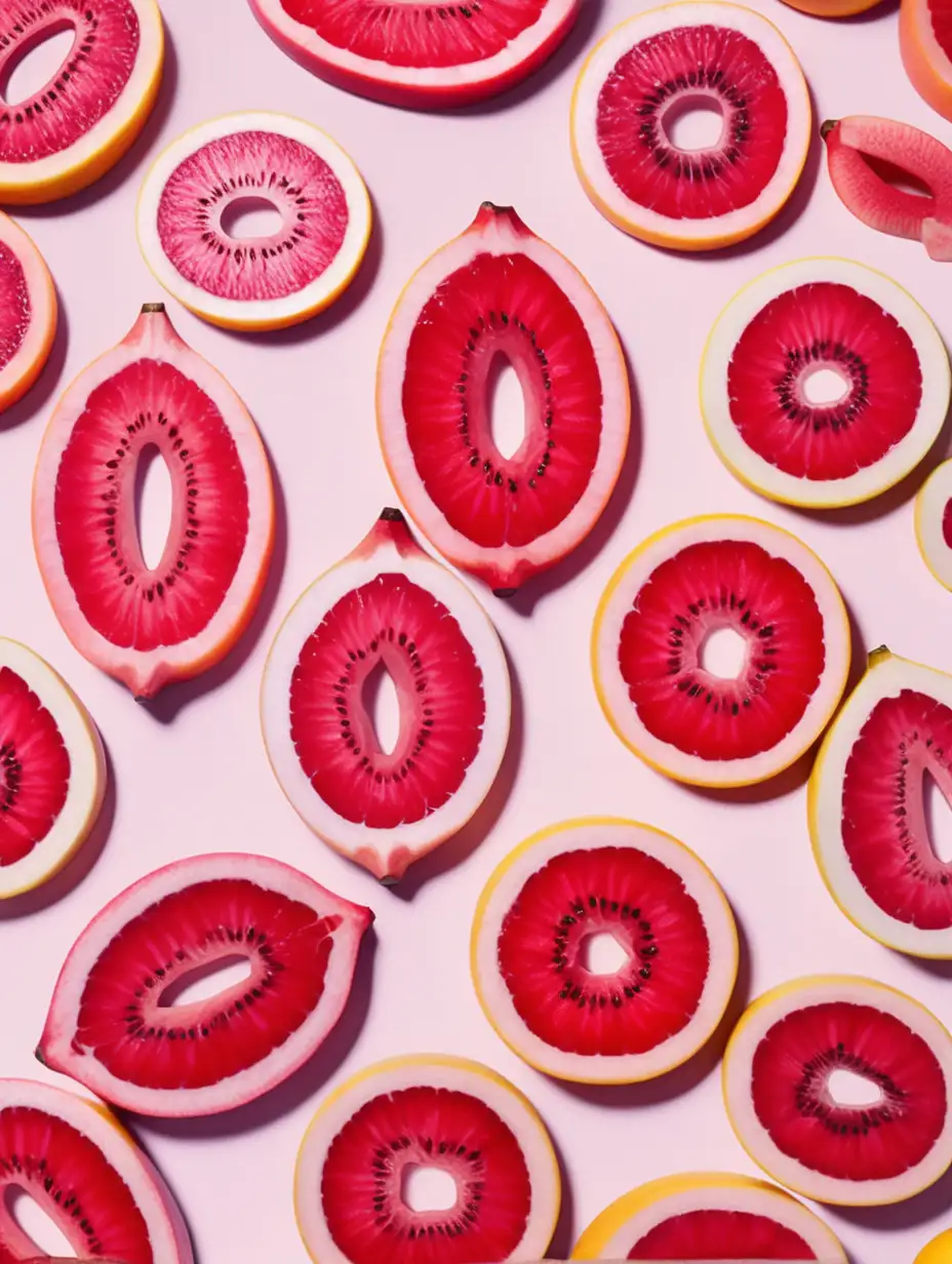 Art Print of Exquisite Feminine Fruit Slices Captivating VaginaInspired Masterpiece