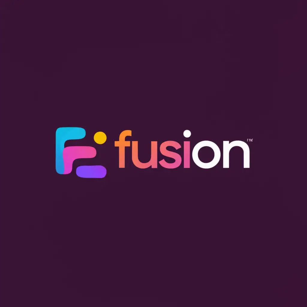 a logo design,with the text "FUSION", main symbol:Letter F colored magenta,Moderate,be used in Finance industry,clear background