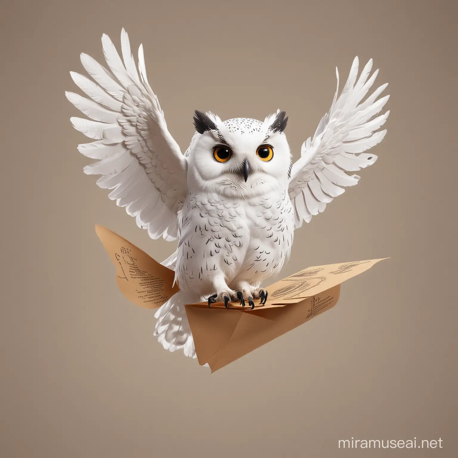 Летящая Сова Хэдвиг из Гарри Поттера с конвертом в лапках