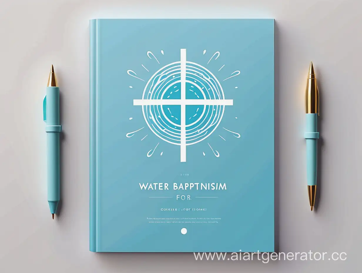 Christian-Course-Preparation-for-Water-Baptism-Notebook-Cover-in-Minimalist-Light-Blue