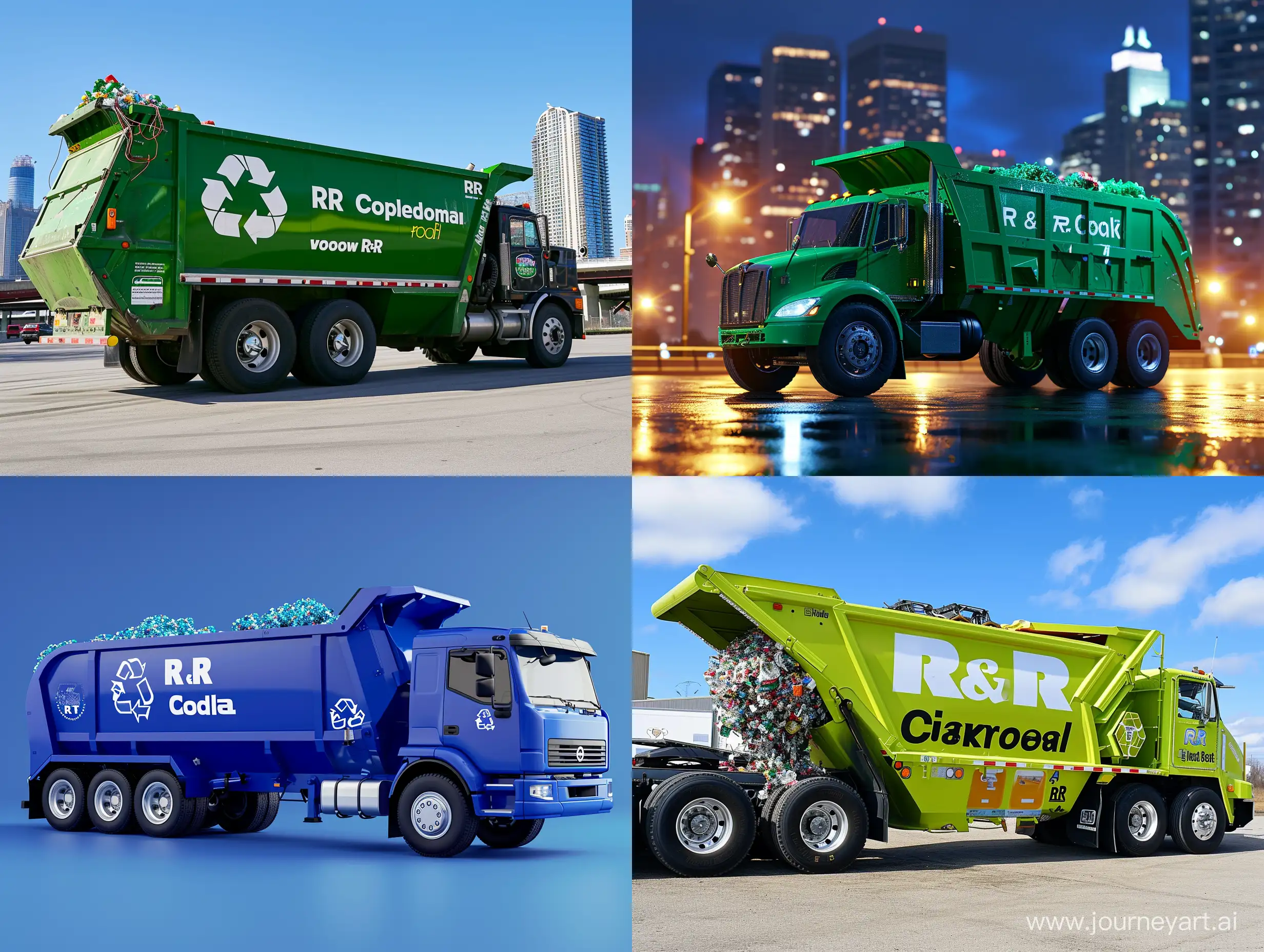Cyber City Background,  R&R Recycling Food waste compony, recycling truck