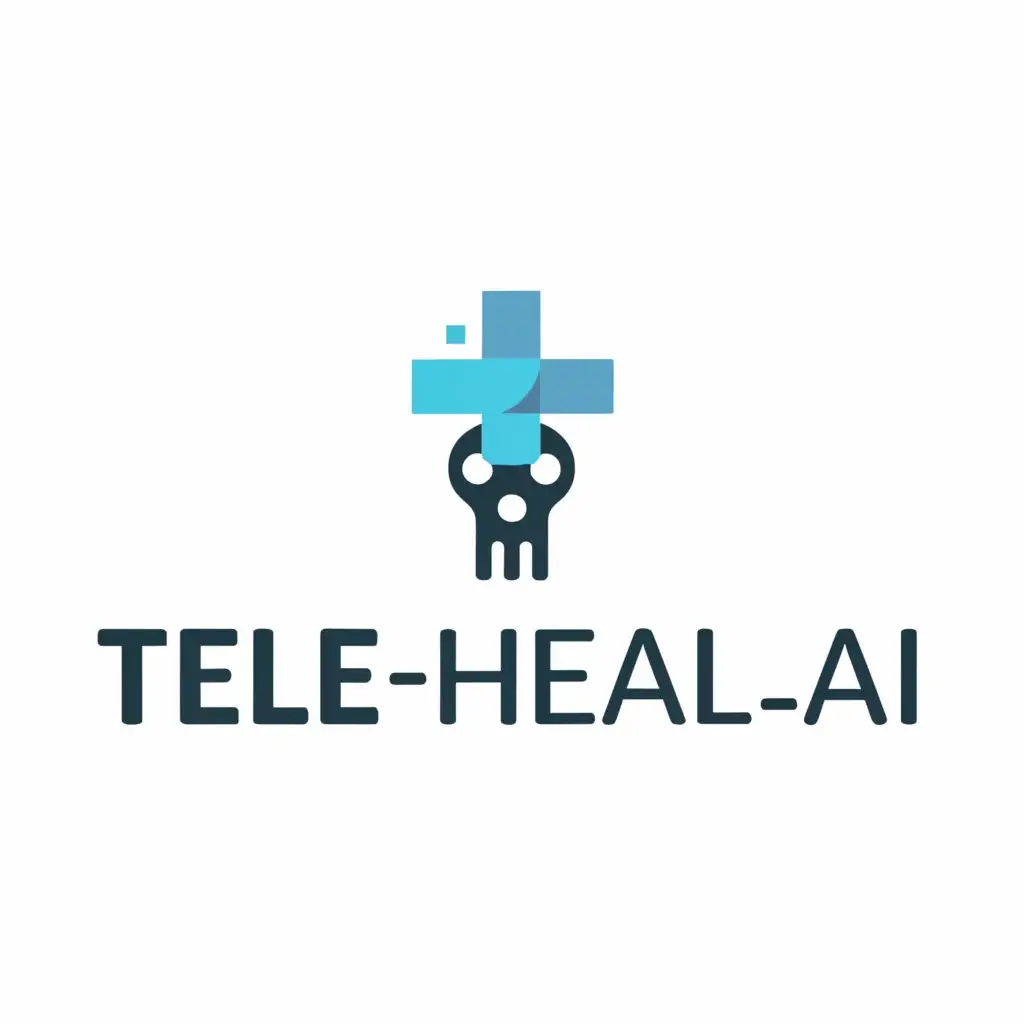 a logo design,with the text "TeleHealAI", main symbol:Skull,Minimalistic,be used in Medical Dental industry,clear background