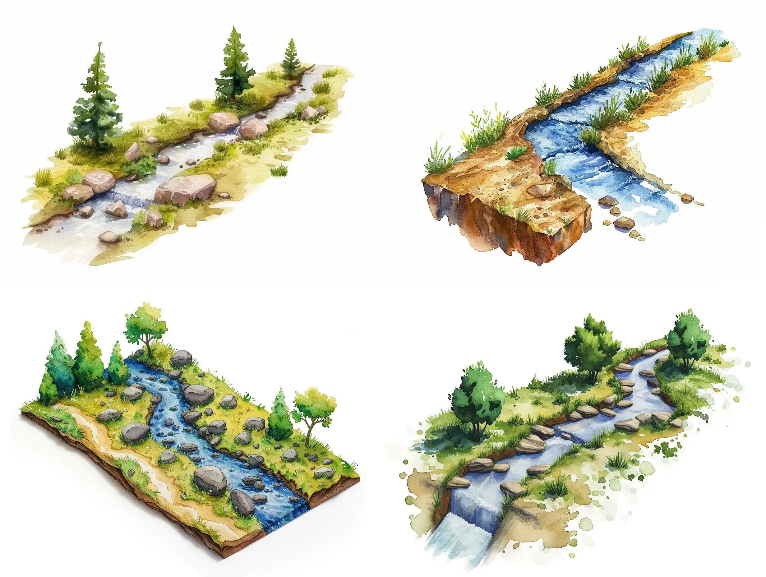 Long-Stream-in-Isometric-Watercolor-Serene-Landscape-Painting