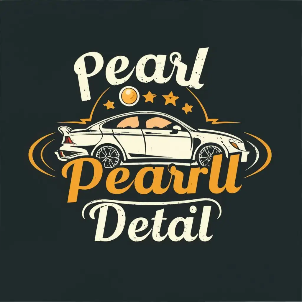 logo, A car A pearl, with the text "Pearl Detail", typography, be used in Automotive industry