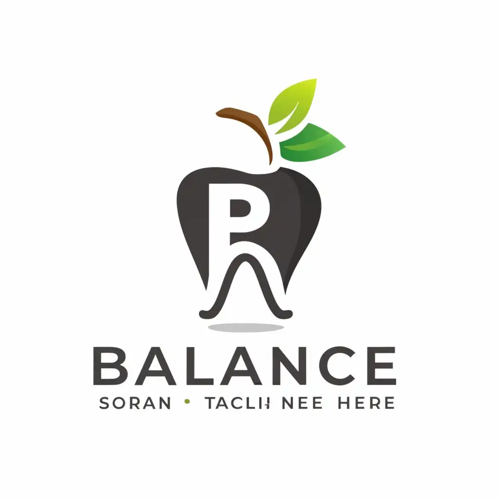 a logo design,with the text "balance", main symbol:tooth apple and the letter P,Moderate,be used in Medical Dental industry,clear background