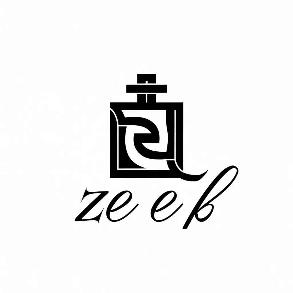 LOGO-Design-For-ZEEF-Elegant-Perfume-Bottle-Symbol-on-Clear-Background