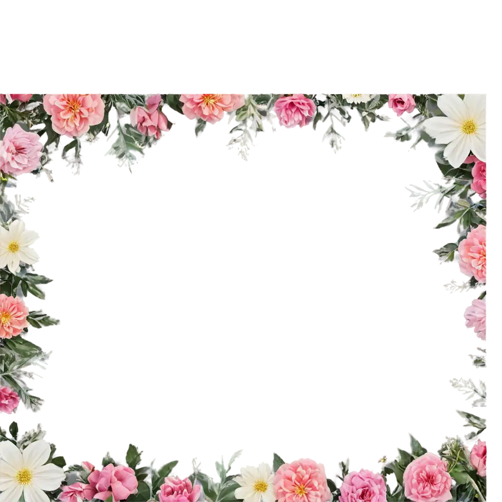 Exquisite Text Frame Flowers Enhancing Your Design with HighQuality PNG ...